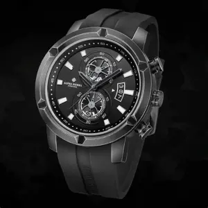 Leather Watch In Black